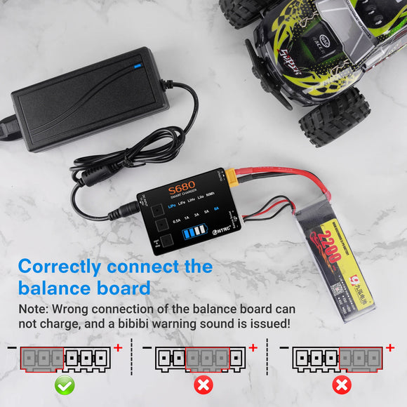 HTRC 80W 6A Mini Smart Battery Charger For 1-6s LiFe/LiHv/Lilon/Lipo Battery 1-15s Nimh Balance RC Charger Car Model Toys