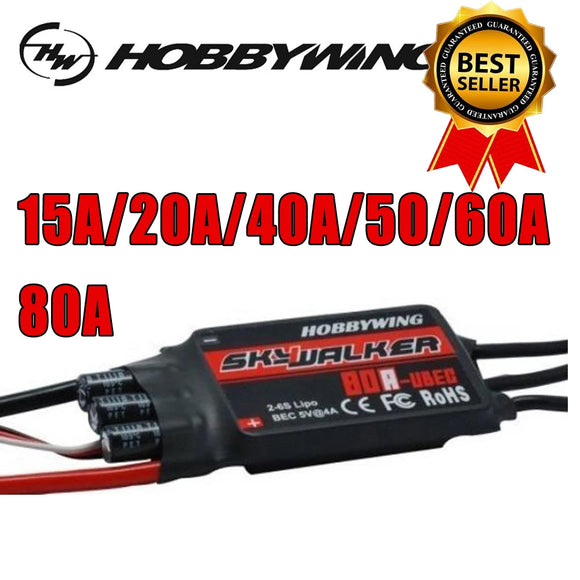 Hobbywing Hobbywing SKYWALKER ESC 2 - 6s 15A/20A/30A/40A/50A/60A/80A Build in bec UBEC Brushless RC heliCopter airplane Quadcopter - ESC at ZoneFPV