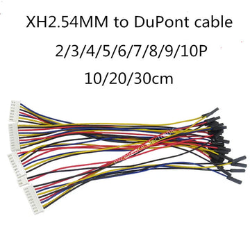 5PCS XH2.54 To Dupont Line Cable 1P Female 2/3/4/5/6/7/8/9/10P 10/20/30cm 26AWG Jumper Wire