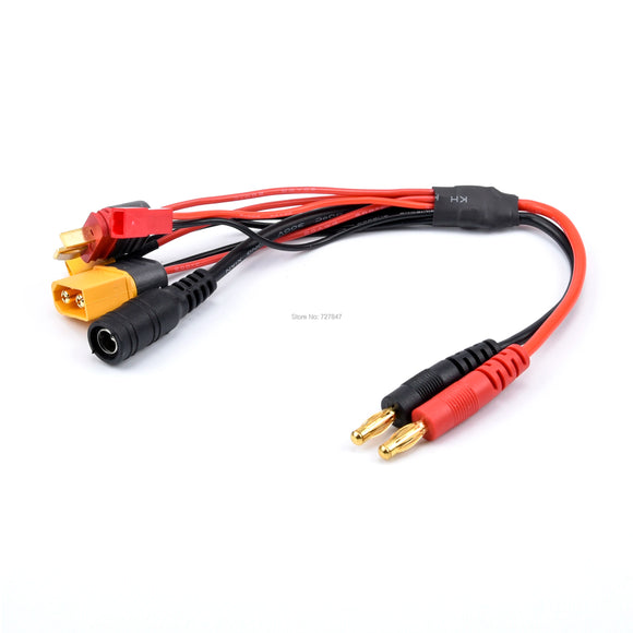 Cable adaptador de cargador DC5.5 de 20 cm, 16AWG, 4.0 mm, conector banana XT60 a 18AWG XT60 XT30 para IMAX B6 ISDT Cargador RC FPV para dron de carreras