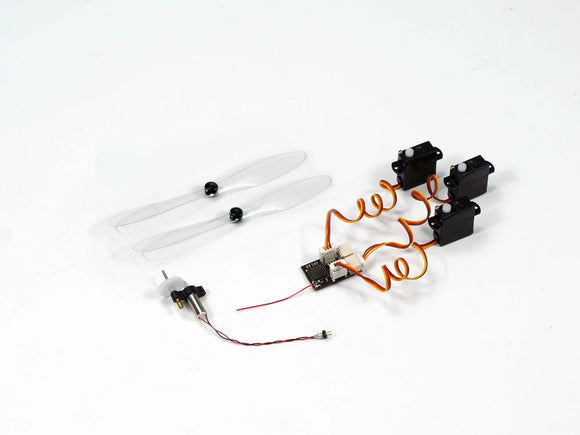 DW Hobby Sistema di alimentazione Micro Brushed per mini aeroplani RC da interno 4x12 eliche con motore a spazzole e ricevitori Micro Servo inclusi