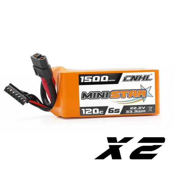 2pcs CNHL 6S 22.2V Lipo Battery 1300mAh 1500mAh 1800mAh 120C With XT60 Plug For RC FPV Drone Quadcopter Helicopter Airplane
