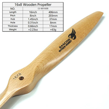 DW Hobby Wooden Propeller for RC Airplane Multiple Sizes Available 12x6 13x6 14x8 15x8 16x8 17x8 18x8 19x8 20x8 - 0