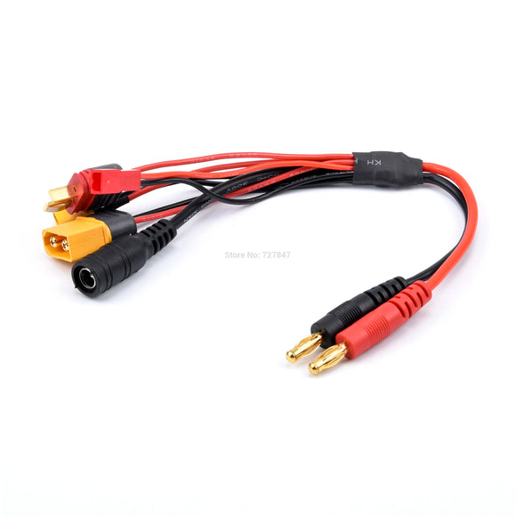 Cable adaptador de cargador DC5.5 de 20 cm, 16AWG, 4.0 mm, conector banana XT60 a 18AWG XT60 XT30 para IMAX B6 ISDT Cargador RC FPV para dron de carreras