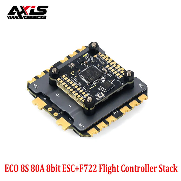 Axisflying Argus ECO F722 8S FC Stack (80A/120A 8/32bit ESC, 8-Motor Support) - Plug & Play for FPV Freestyle Drones