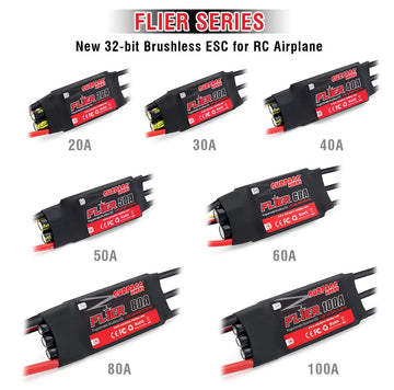 SURPASS HOBBY Flier 20A 30A 40A 50A 60A 80A 100A Brushless ESC Speed Controller with BEC 2-6S for RC Airplanes Helicopter - 0