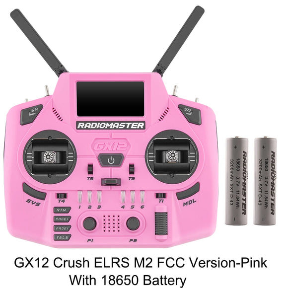 Radiomaster GX12 Crush 1000HZ 3D Digital CNC Hall Gimbal Dual Band Antenna emini XROSSBAND EXpressLRS Radio Controller