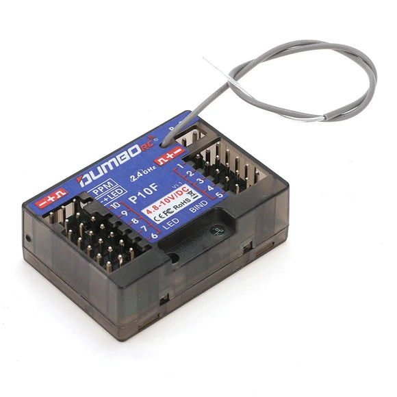 DUMBORC P6FG P10FG P6DC P4FMG 4CH 6CH 10CH Mini Receiver 2.4G 4.8-10V Voltage Return for X6 DDF-350 Transmitter RC Car Boat Tank
