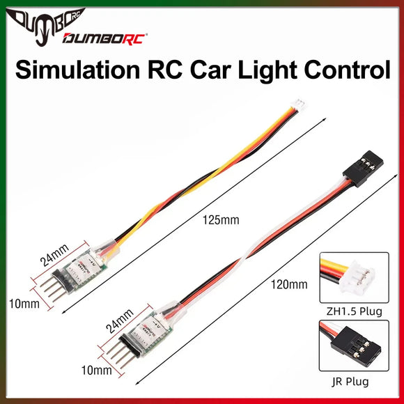 DUMBORC 3CH LED Lamp Light Controller Switch Panel System Turn on/off  ZH1.5/JR Plug for RC Mini Car Fixed-wing Aircraft Parts