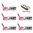 GNB 450mAh 1S 3.8V 80C/160C LiPo Battery and Charger For Racing Drone FPV Beta75S Emax Tinyhawk Quadcopter Helicopter Parts-15