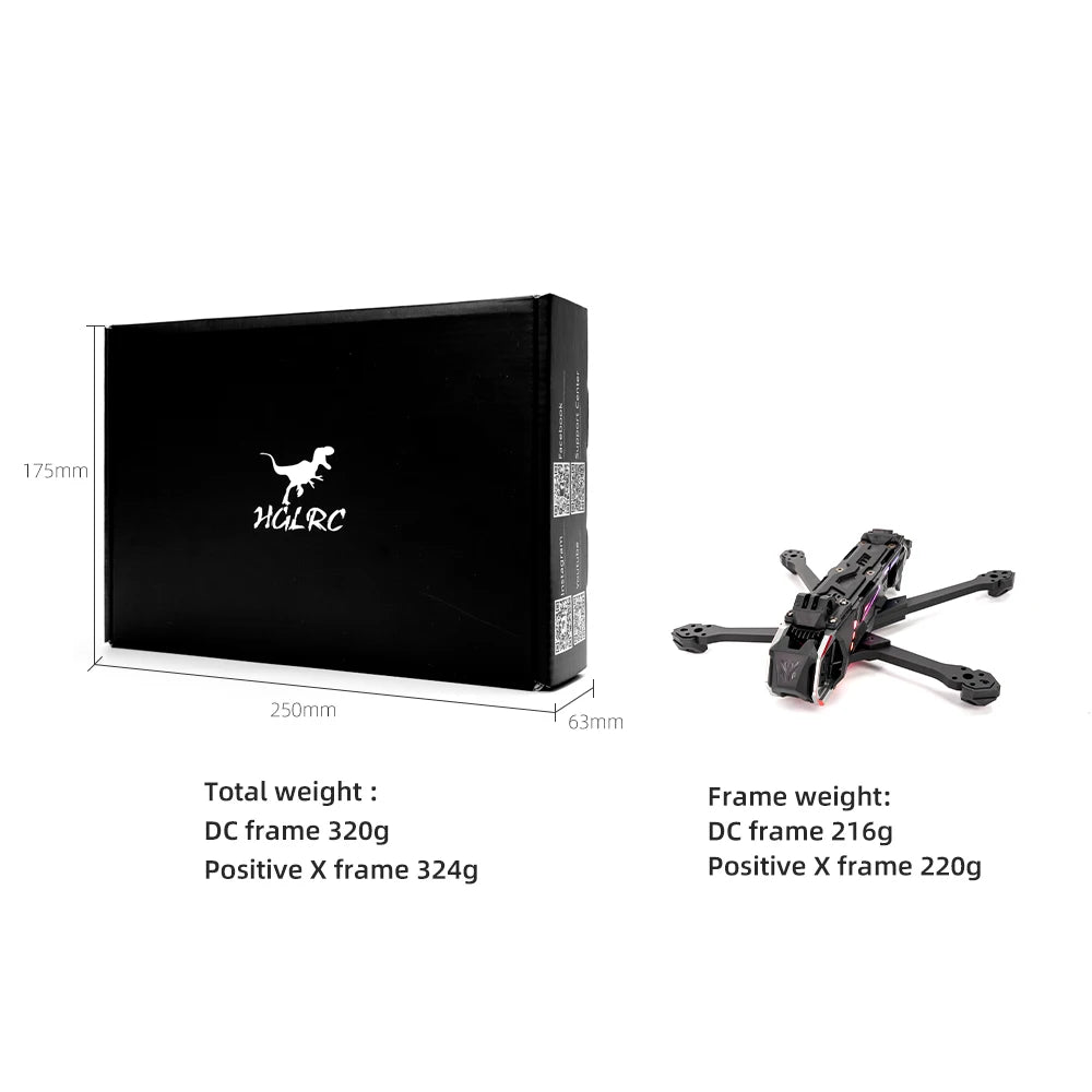 HGLRC Nblade MAX 5inch Ture X / DC Freestyle Cinematic FPV Frame for ...