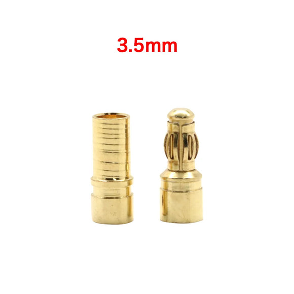 5Pairs Gold Plated Brass Banana Connectors RC Toys Plug Lipo Battery To Electronic ESC Motor DIY Accessories 2/3/3.5/4/5/6/8mm