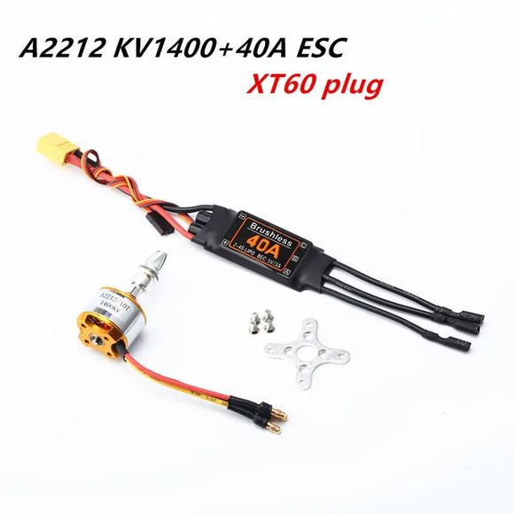 Brushless Motor A2212 2212 2200KV / 1400KV 40A ESC 6035 / 8060 Propeller SG90 9G Micro Servo for RC Fixed Wing Plane Helicopter