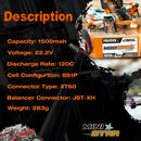 2pcs CNHL 6S 22.2V Lipo Battery 1300mAh 1500mAh 1800mAh 120C With XT60 Plug For RC FPV Drone Quadcopter Helicopter Airplane
