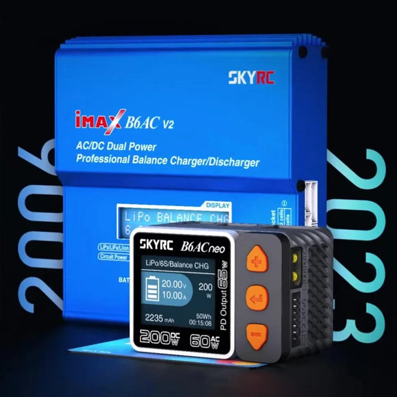 SKYRC B6AC NEO Smart Charger AC 60W DC 200W 10A Battery Balance Charger for for 1-6S Lipo LiFe Lilon LiHV 1-15S NiMH NiCd