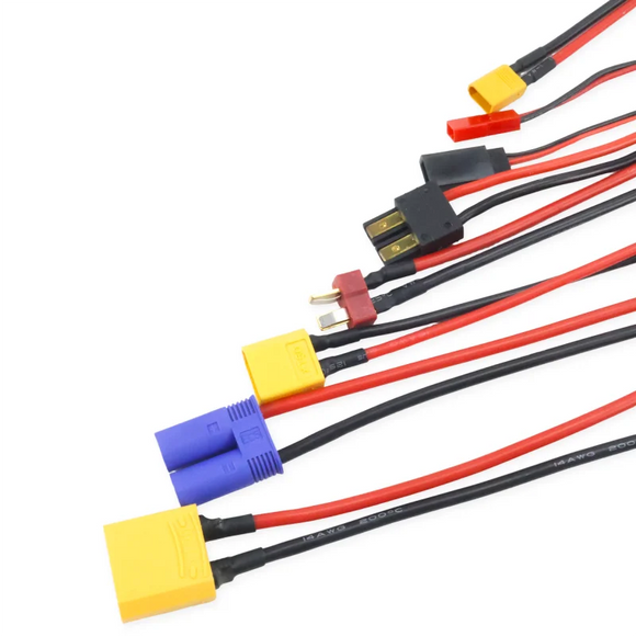 Brand New15cm Multi-Interface Charger Cable XT30/XT60/XT90/EC5/TRX/Dupont /JSTto 4mm Banana Plugs for Lipo Battery Silicone Wire