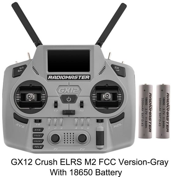 Radiomaster GX12 Crush 1000HZ 3D Digital CNC Hall Gimbal Dual Band Antenna emini XROSSBAND EXpressLRS Radio Controller