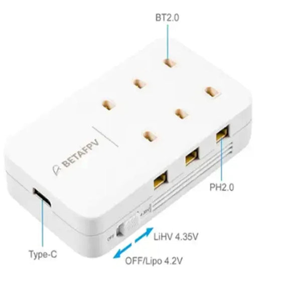 BETAFPV 6 Ports 1S Battery Charger  Lipo-Battery Type-C Charger BT2.0&PH2.0 FPV Cetus Racing Drone Accessories