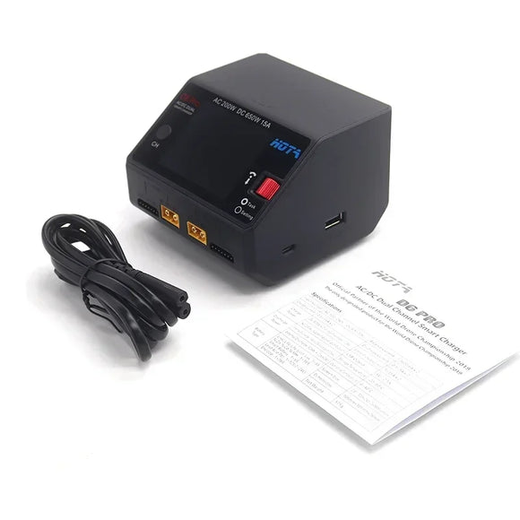 HOTA D6 Pro Charger - AC 200W DC 650W 15A, 2X325W 2X15A, Wireless Charging for 1-6S Lipo/LiHV/NiCd/NiMH & RC Models