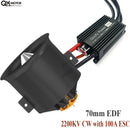 QX-MOTOR Ventola intubata da 70 mm a 12 pale EDF con motore brushless 6S, utilizza ESC da 100 A, adatta per jet, elicotteri, droni e parti ad ala fissa-6