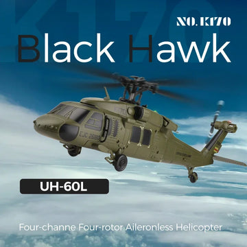WLtoys K170 RC Helicopter with Gyro UH-60L 4CH Remote Control Brushless Helicopters with LED Light Airplane Toys for Kids