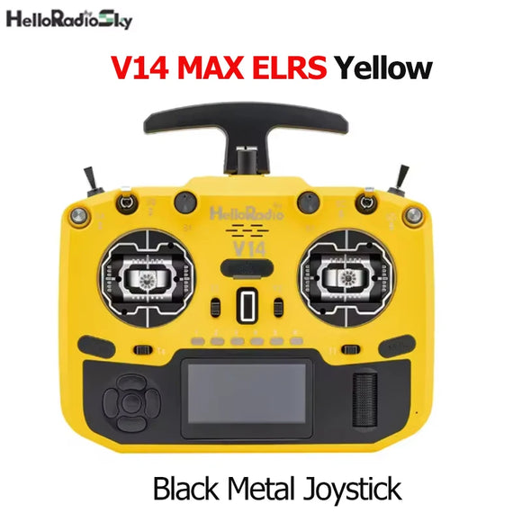 HelloRadio V14 MAX R9 PRO ELRS 2.4GHz Left-Handed Open-Source FPV Drone Transmitter with Metal Gimbals & Multiple Color Choices