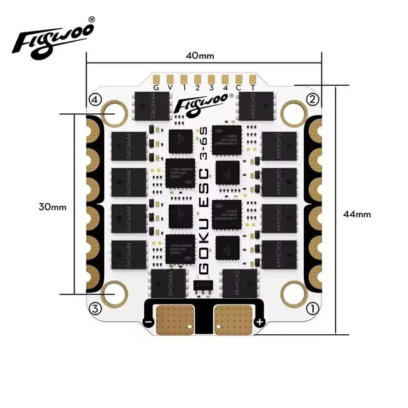 Flywoo GOKU H743 pro 32Bit Flight Controller 55A 128K 30x30 Stack with G55M AM32 4in1 ESC Plug&Play for Drone O4/O4 pro