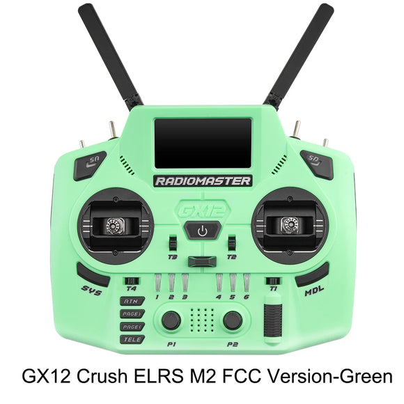 Radiomaster GX12 Crush 1000HZ 3D Digital CNC Hall Gimbal Dual Band Antenna emini XROSSBAND EXpressLRS Radio Controller