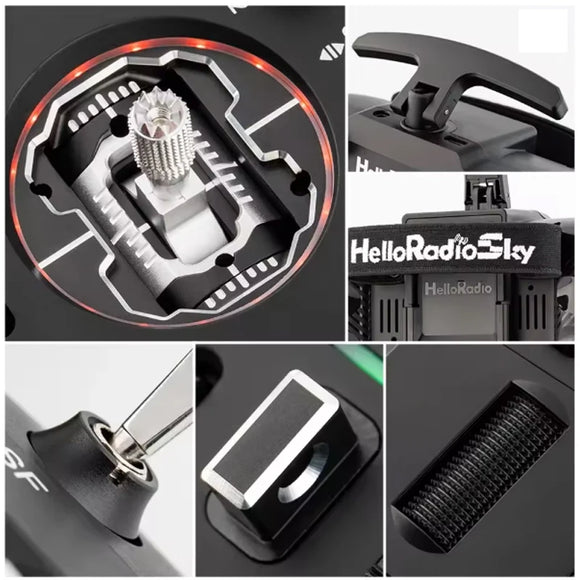 HelloRadio V14 MAX R9 PRO ELRS 2.4GHz Left-Handed Open-Source FPV Drone Transmitter with Metal Gimbals & Multiple Color Choices