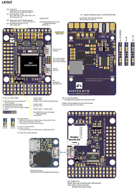 MATEK System H743-WING V3 Flight Controller
