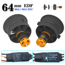 Nouveau moteur brushless QX-MOTOR 64mm EDF CW CCW ventilateur 12 pales Utiliser ESC 60A 80A pour hélicoptère RC Jet Quadricoptère pièces de drone multiaxe-2