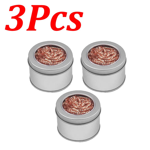 1-14Pcs Soldering Iron Tip Cleaner Desoldering Ball Cleaning Nozzle Tip Clean Brass Wire Sponge Copper Wire Cleaner Ball Tools