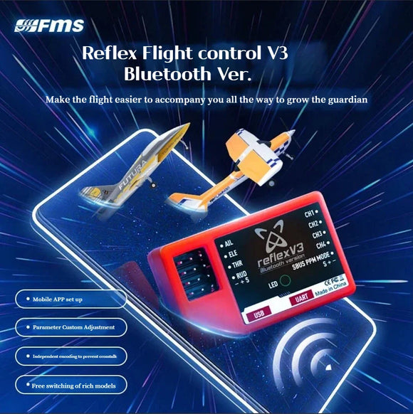 FMS FMS Reflex V3 Flight control Gyro Stabilizer for FMS RC Airplane Warbird 64mm 70mm 80mm 90mm EDF Propeller Fixed Wing Plane - Propellers at ZoneFPV