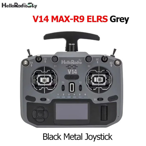 HelloRadio V14 MAX R9 PRO ELRS 2.4GHz Left-Handed Open-Source FPV Drone Transmitter with Metal Gimbals & Multiple Color Choices