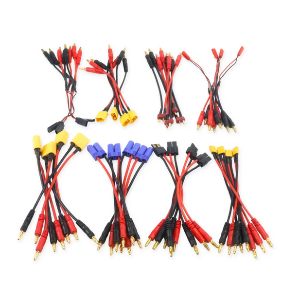 Brand New15cm Multi-Interface Charger Cable XT30/XT60/XT90/EC5/TRX/Dupont /JSTto 4mm Banana Plugs for Lipo Battery Silicone Wire