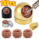 1-14Pcs Soldering Iron Tip Cleaner Desoldering Ball Cleaning Nozzle Tip Clean Brass Wire Sponge Copper Wire Cleaner Ball Tools