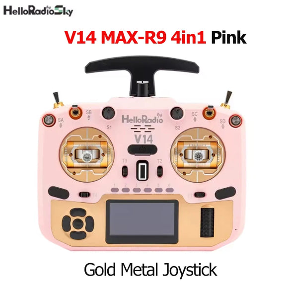 HelloRadio V14 MAX R9 PRO ELRS 2.4GHz Left-Handed Open-Source FPV Drone Transmitter with Metal Gimbals & Multiple Color Choices