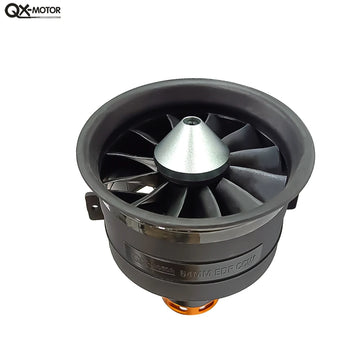 New QX-MOTOR 64mm EDF CW CCW Brushless Motor 12 blade fan Use 60A 80A ESC for RC Jet Helicopter Quadcopter Multiaxis Drone Parts