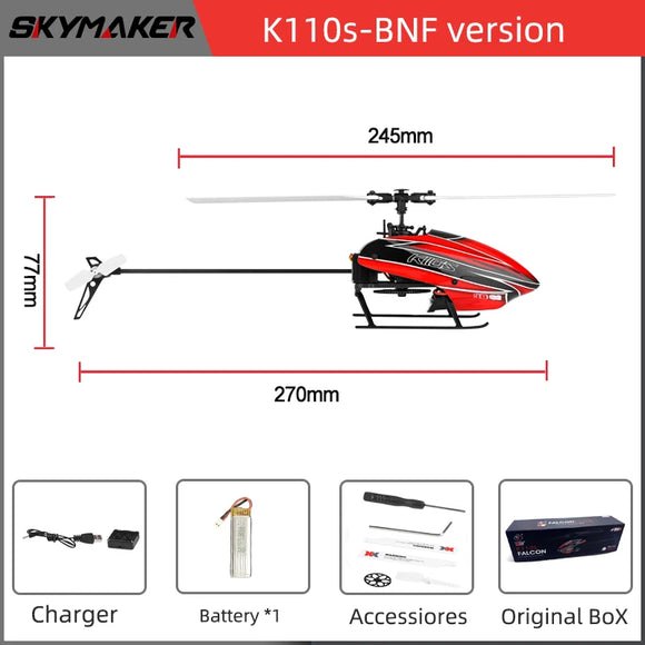Wltoys XK K110s RC Helicopter BNF 2.4G 6CH 3D 6G System Brushless Motor RC Quadcopter Remote Control Drone Toys For Kids Gifts