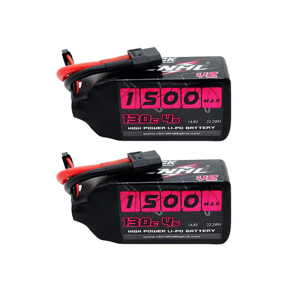 2PCS CNHL 4S 14.8V Lipo Battery 1500mah 130C with XT60 Plug For RC FPV Helicopter Airplane Drone Racing