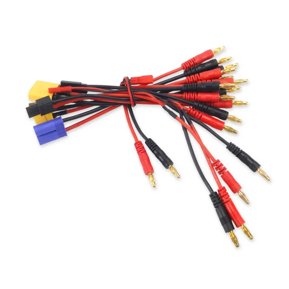 Brand New15cm Multi-Interface Charger Cable XT30/XT60/XT90/EC5/TRX/Dupont /JSTto 4mm Banana Plugs for Lipo Battery Silicone Wire
