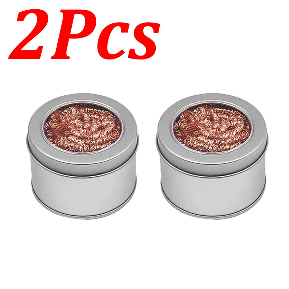 1-14Pcs Soldering Iron Tip Cleaner Desoldering Ball Cleaning Nozzle Tip Clean Brass Wire Sponge Copper Wire Cleaner Ball Tools