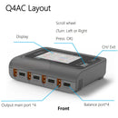 ToolkitRC Q4AC Charger XT60 Adapters IPS Bright With Clear Wide Angle Display 4x50w 5A AC 100W 4 Port DC Smart Discharger AC DC