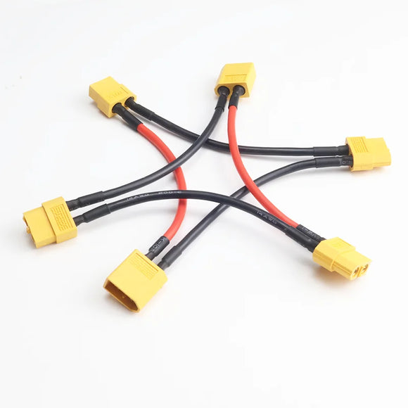 2Pcs XT60 Plug Connector Male/Female 14AWG 100mm Silicone Wire Battery Adapter Y Shape Rc Helicopter Connection Cable