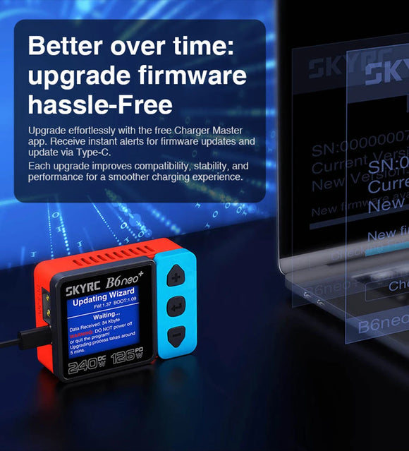 SkyRC NEW B6neo+ DC 240W PD 126W Smart Charger Battery Balance Charger SK-100211 B6 neo+ B6NEO Compact Charger Discharger