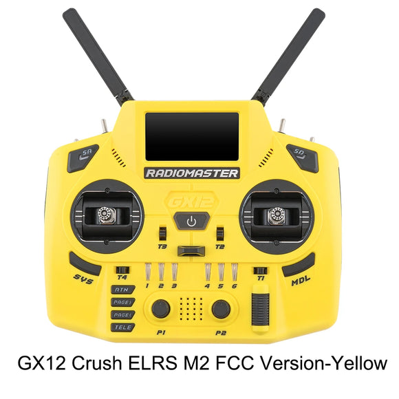 Radiomaster GX12 Crush 1000HZ 3D Digital CNC Hall Gimbal Dual Band Antenna emini XROSSBAND EXpressLRS Radio Controller