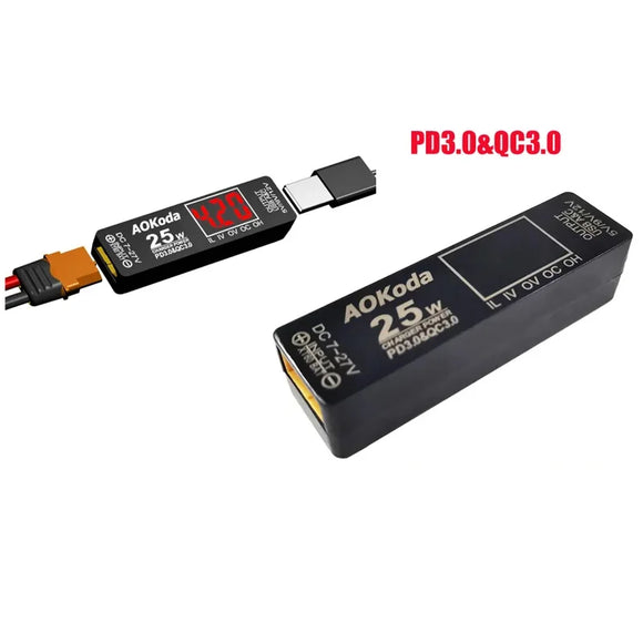 AOKoda XT60 to PD3.0 Lipo Battery Quick Charger Overload protection short circuit protection For Smartphone Tablet PC DIY Part