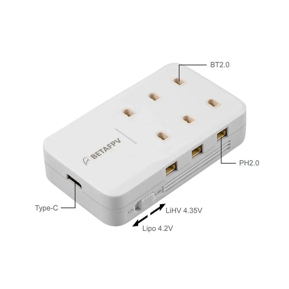 BETAFPV 6 Ports 1S Battery Charger  Lipo-Battery Type-C Charger BT2.0&PH2.0 FPV Cetus Racing Drone Accessories