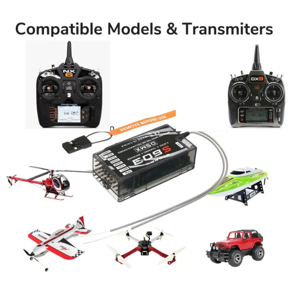 Storm S603 DSM2 DSMX 2.4GHz 6CH RC Receiver for Spektrum NX8 DXe DX6i JR DSX9 Transmitter Drone Car Boat FPV Radio Control Model