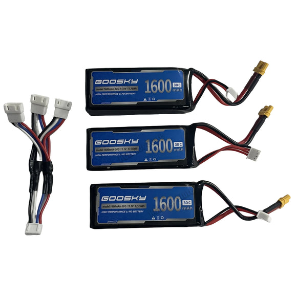 11.1V 1600mAh 30C Lipo Battery For GOOSKY E2 / E2 GPS UH-1Y RC Helicopter Original  Spare Parts Accessories